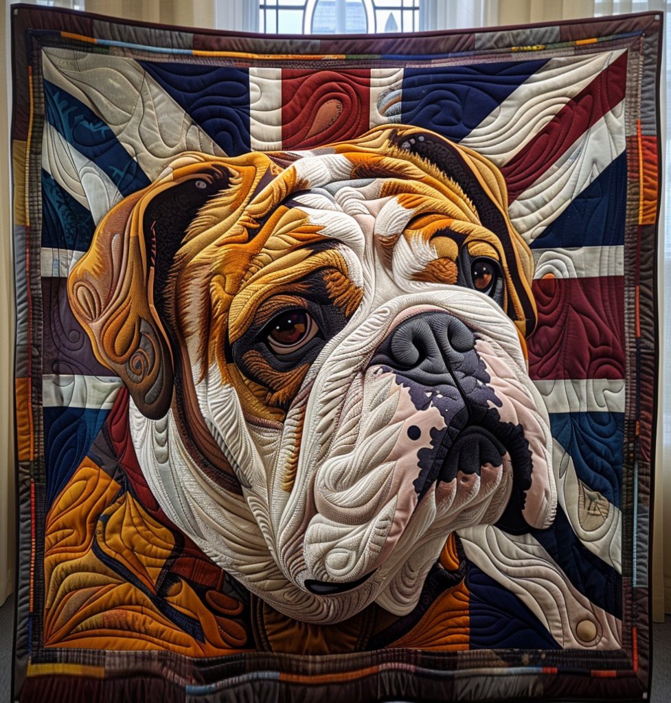 Noble Bulldog Majesty Quilted Blanket printed blanket