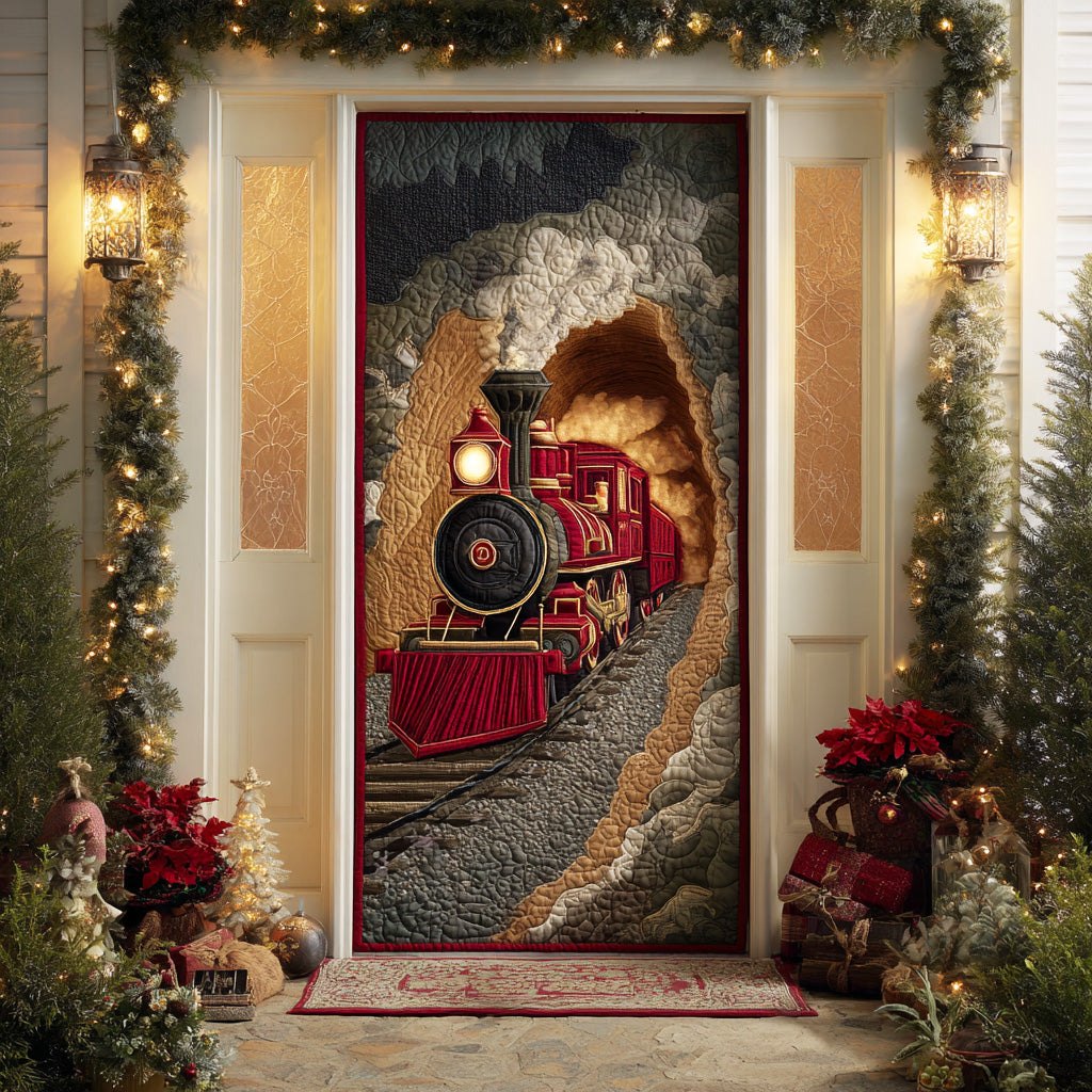 North Village Train Quilted Door Curtain printed door curtain