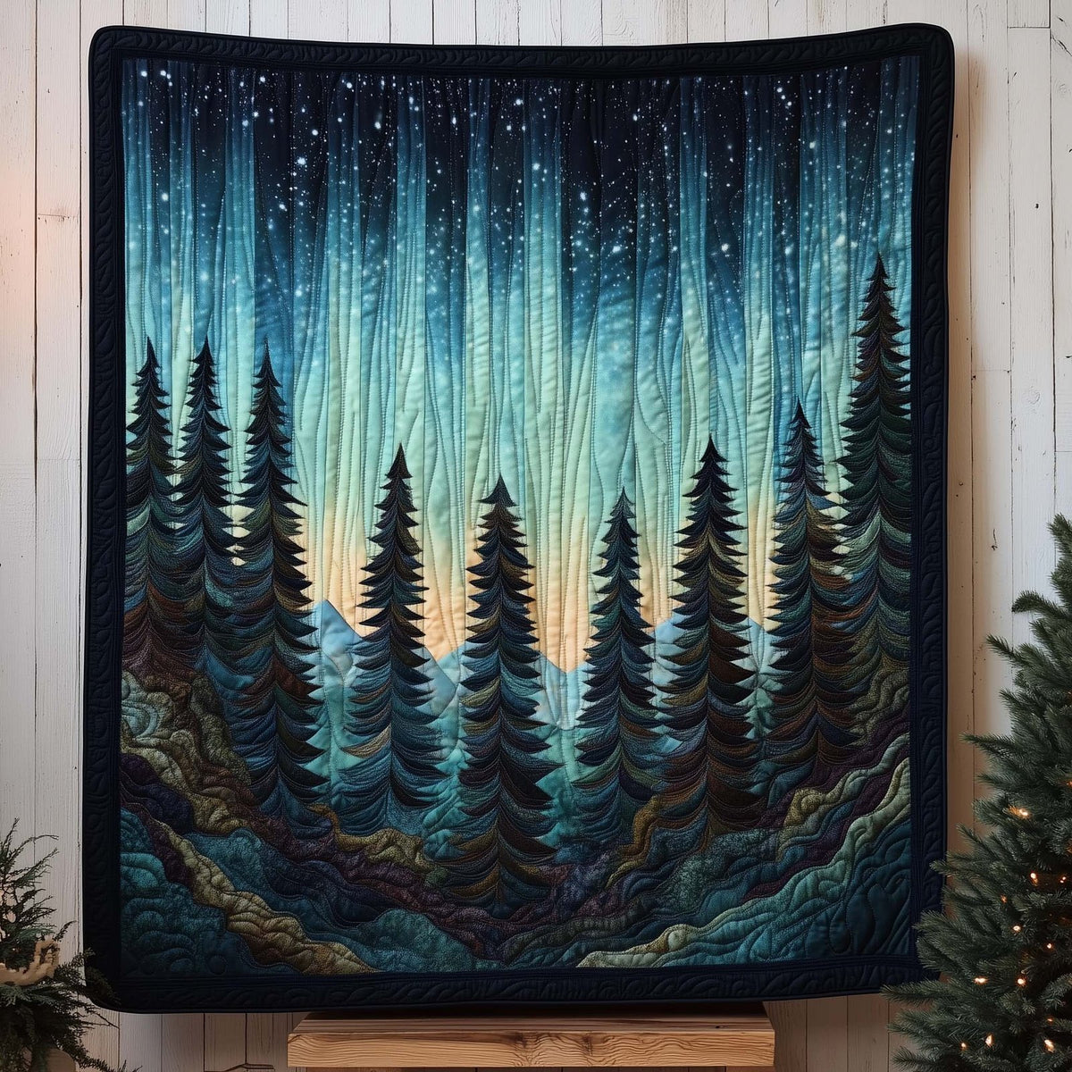 Northern Pines Quilted Blanket printed blanket