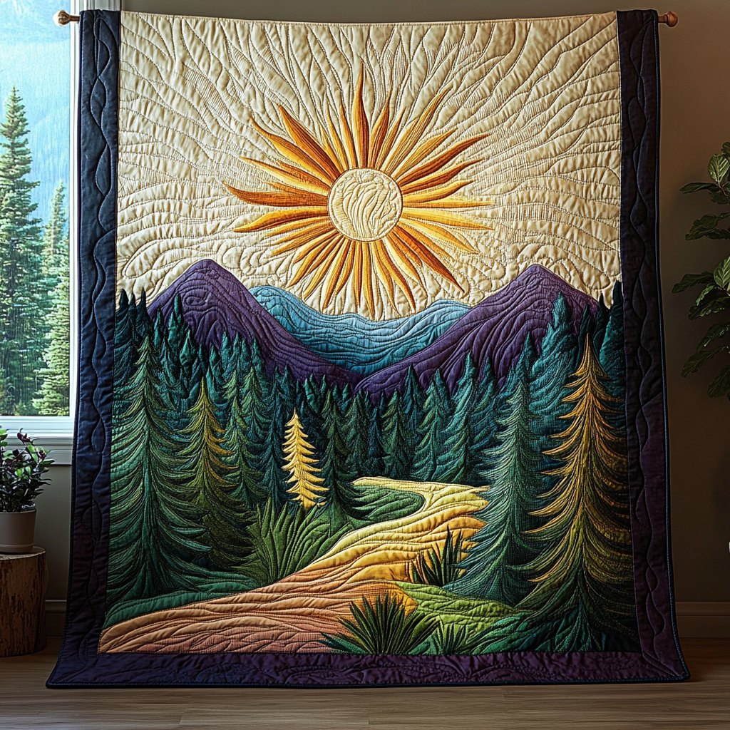 Northern Wood Quilted Blanket printed blanket