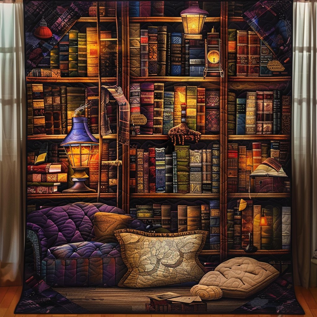 Novel Nook Quilted Blanket printed blanket