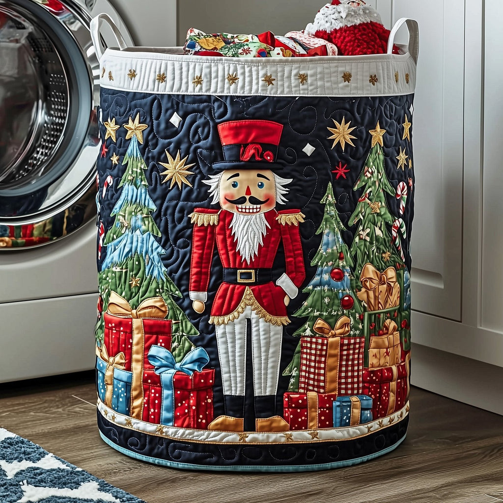 Nutcracker Guard Quilted Laundry Hamper printed laundry hamper