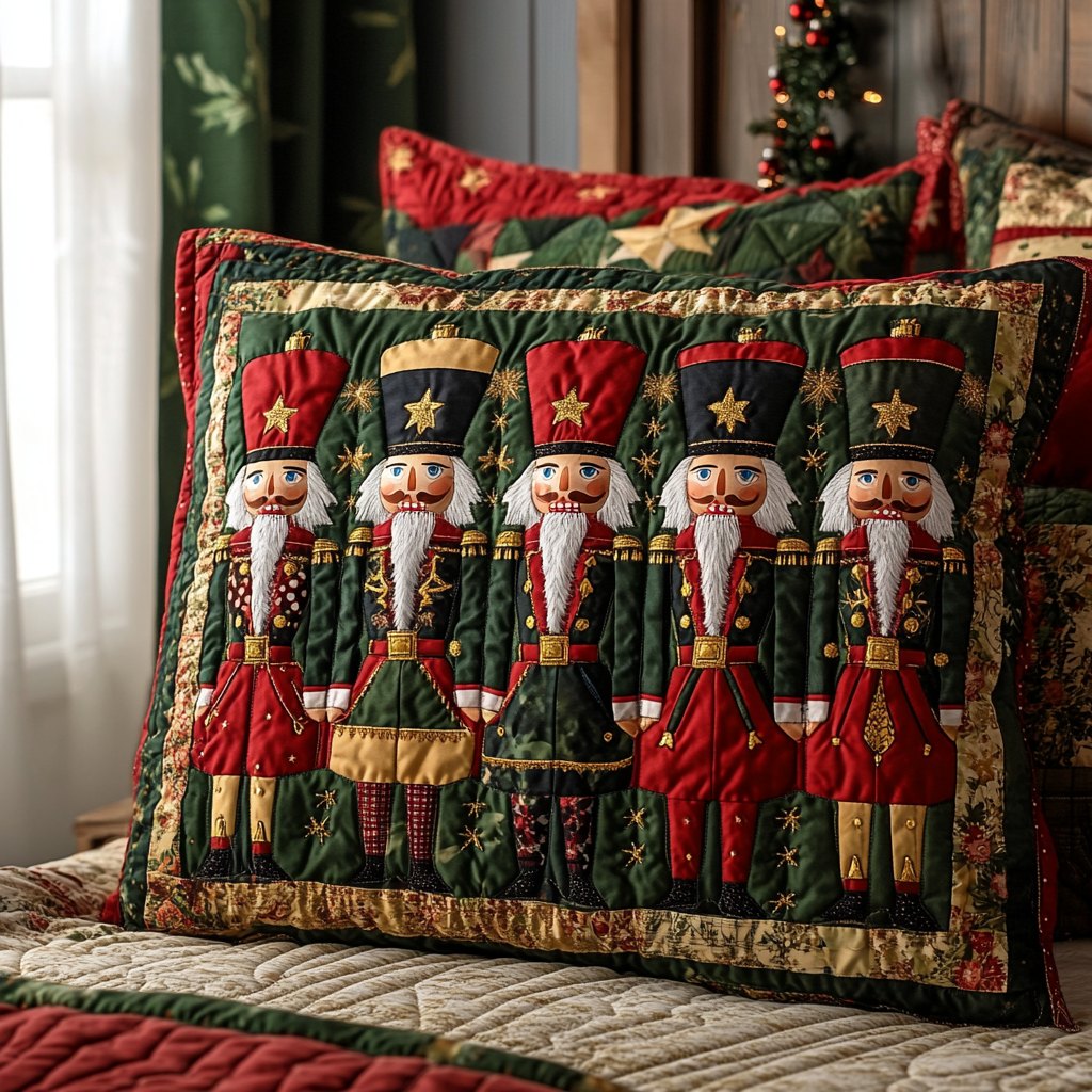 Nutcracker Parade Quilted Bedding Cushion Cover printed cushion cover