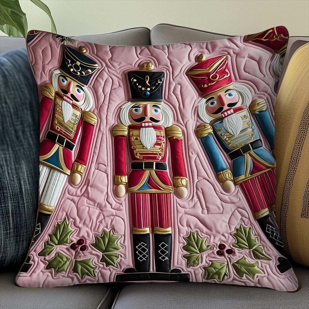 Nutcracker Parade Quilted Cushion Cover printed cushion cover