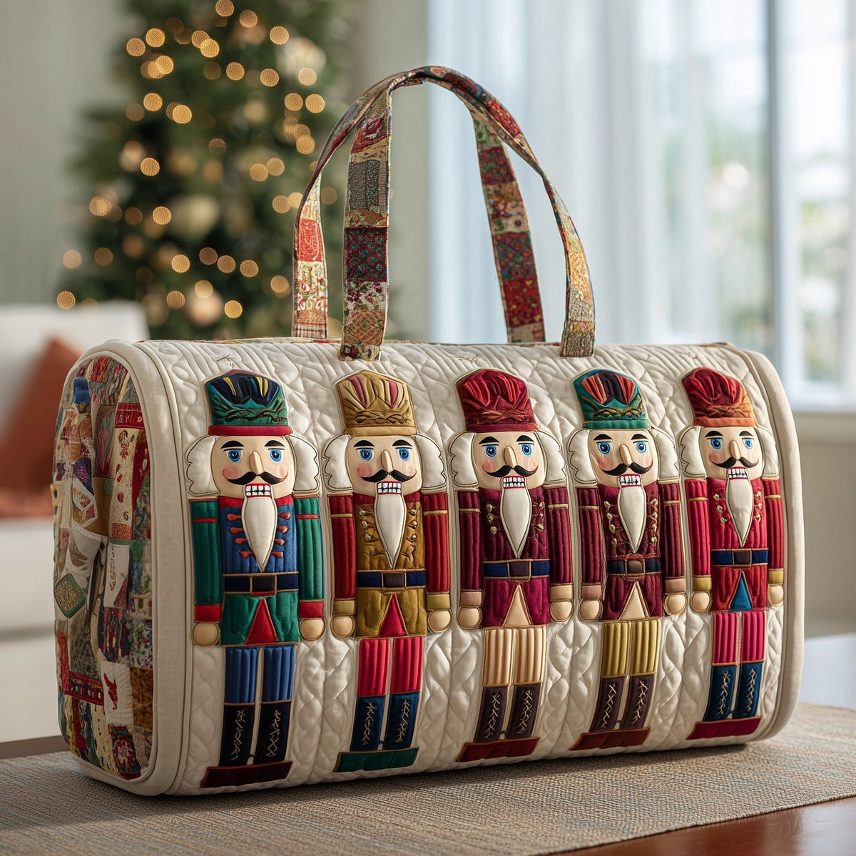 Nutcracker Quilted Duffle Bag printed duffle bag