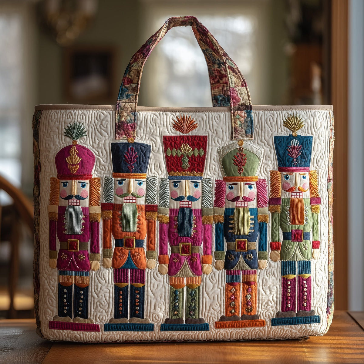 Nutcracker Quilted Tote Bag printed tote bag