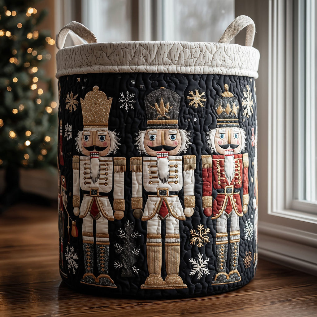 Nutcracker Spirit Quilted Laundry Hamper printed laundry hamper