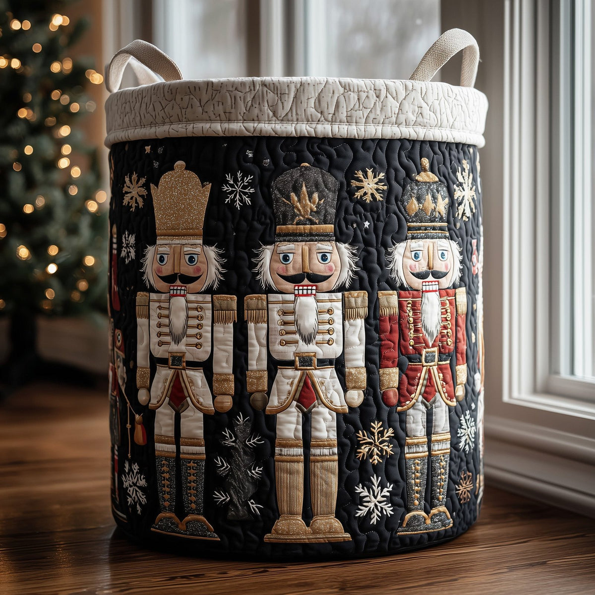 Nutcracker Spirit Quilted Laundry Hamper printed laundry hamper
