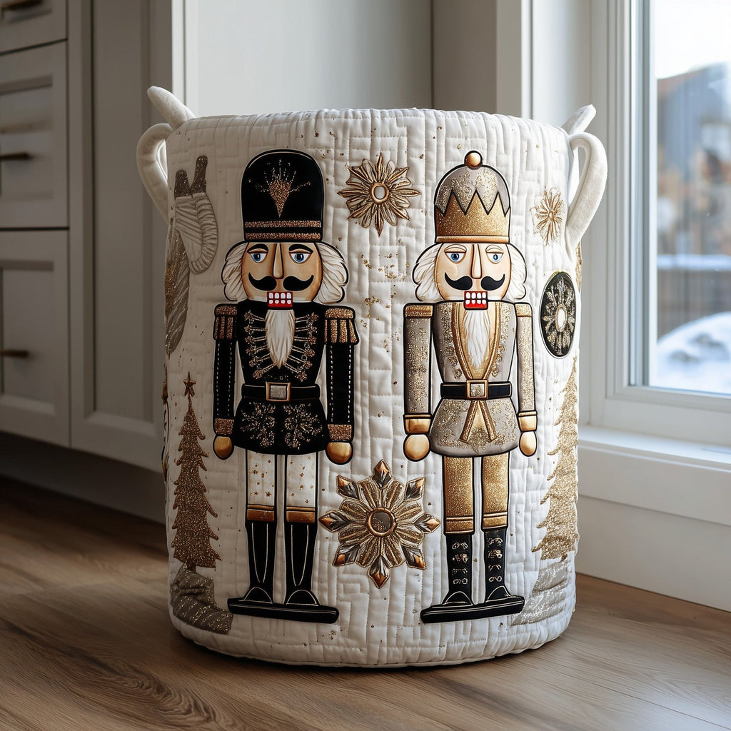 Nutcracker Spirit Quilted Laundry Hamper printed laundry hamper