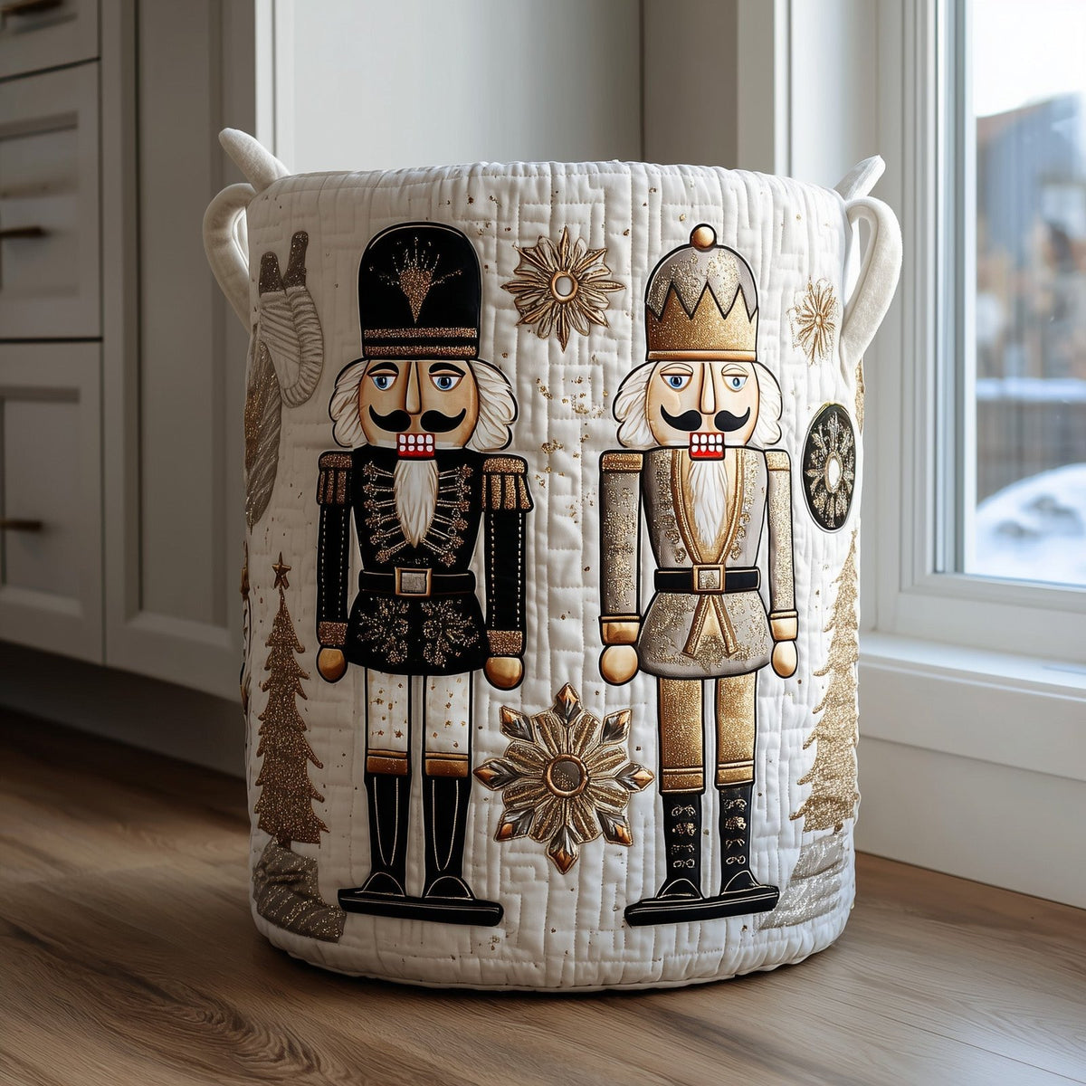 Nutcracker Spirit Quilted Laundry Hamper printed laundry hamper