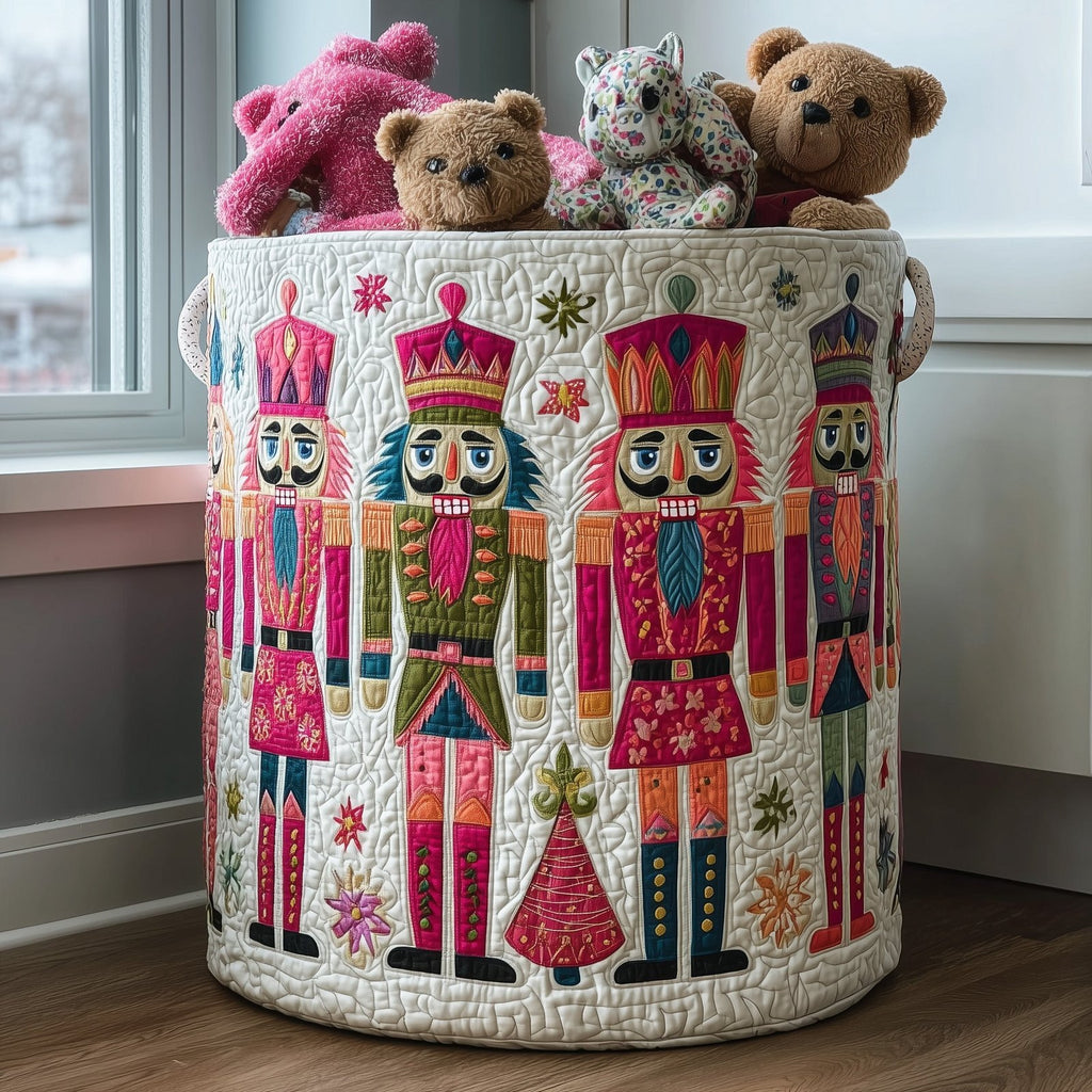 Nutcracker Spirit Quilted Laundry Hamper printed laundry hamper