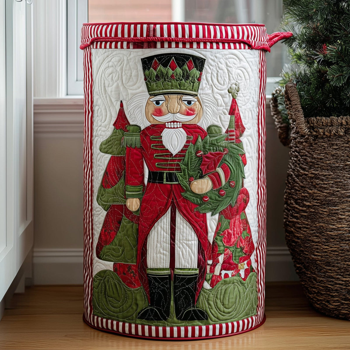 Nutcracker Spirit Quilted Laundry Hamper printed laundry hamper