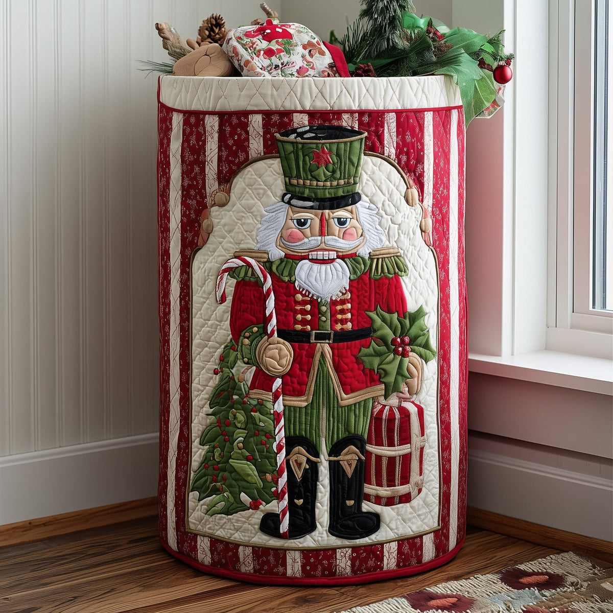 Nutcracker Spirit Quilted Laundry Hamper printed laundry hamper