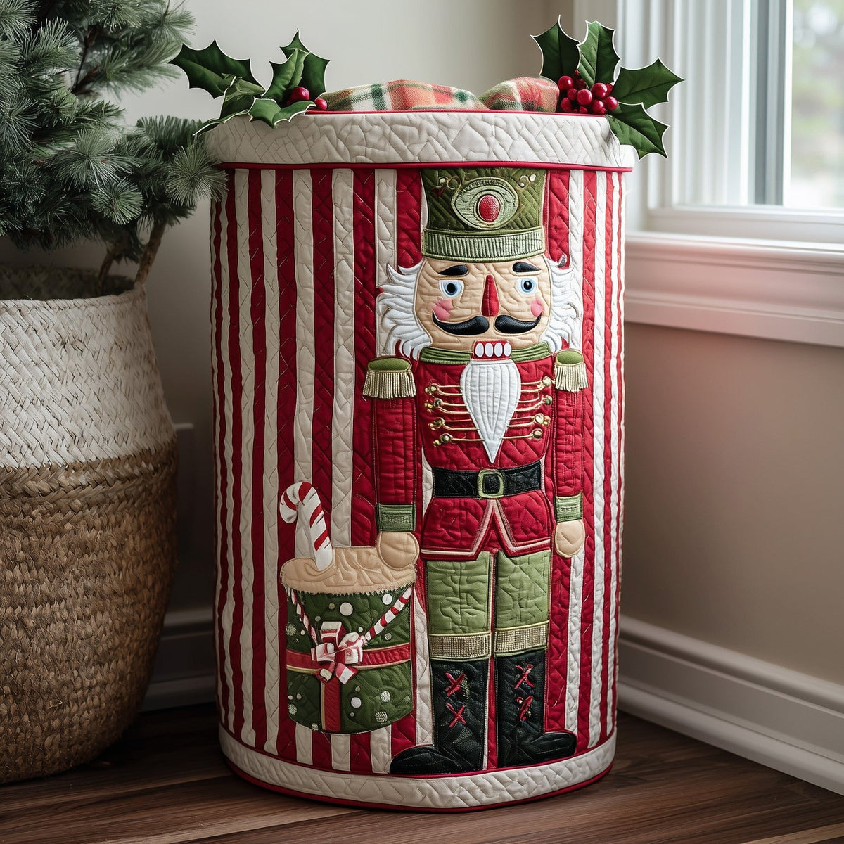 Nutcracker Spirit Quilted Laundry Hamper printed laundry hamper