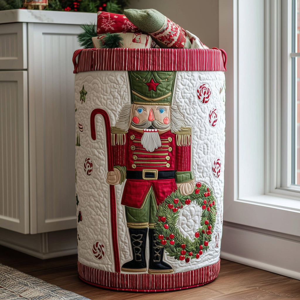 Nutcracker Spirit Quilted Laundry Hamper printed laundry hamper