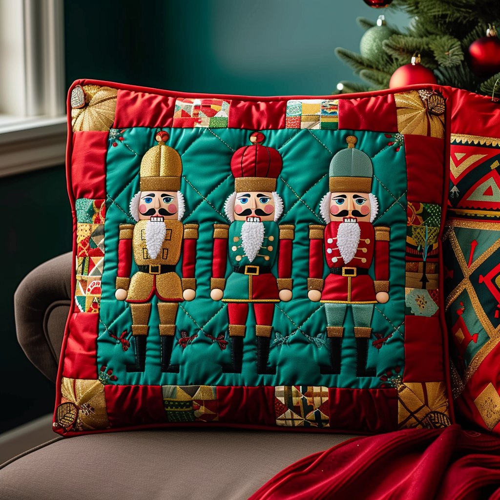 Nutcracker Suite Quilted Cushion Cover printed cushion cover