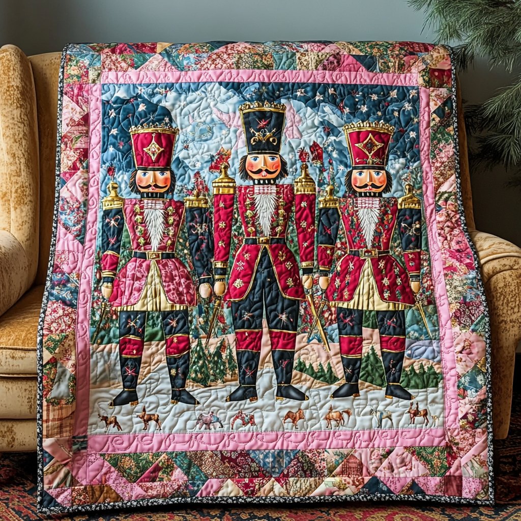 Nutcracker Toy Guard Quilted Blanket printed blanket