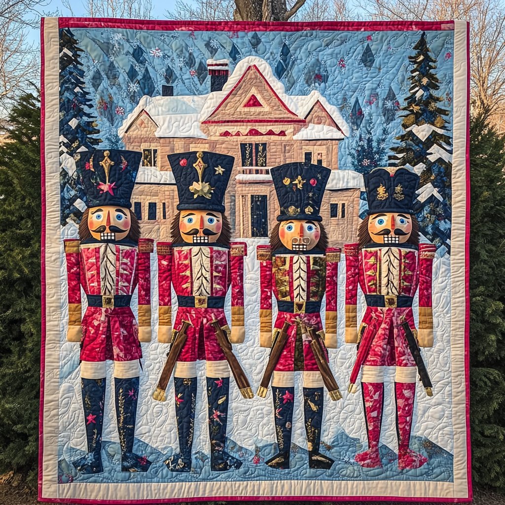 Nutcracker Toy Spread Quilted Blanket printed blanket