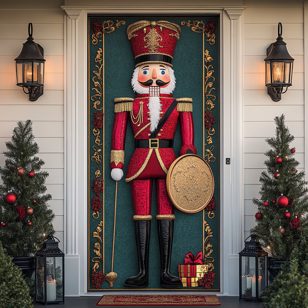 Nutcracker Whisper Quilted Door Curtain printed door curtain