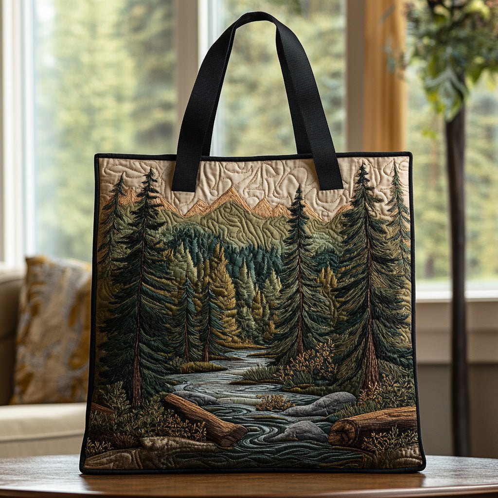 Oak Shadow Quilted Tote Bag printed tote bag
