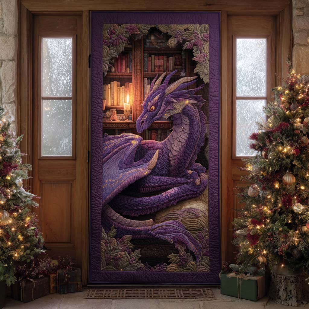 Obsidian Flame Quilted Door Curtain printed door curtain