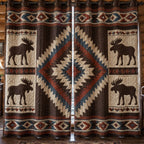 Obsidian Moose Valley Quilted Curtains printed door curtain