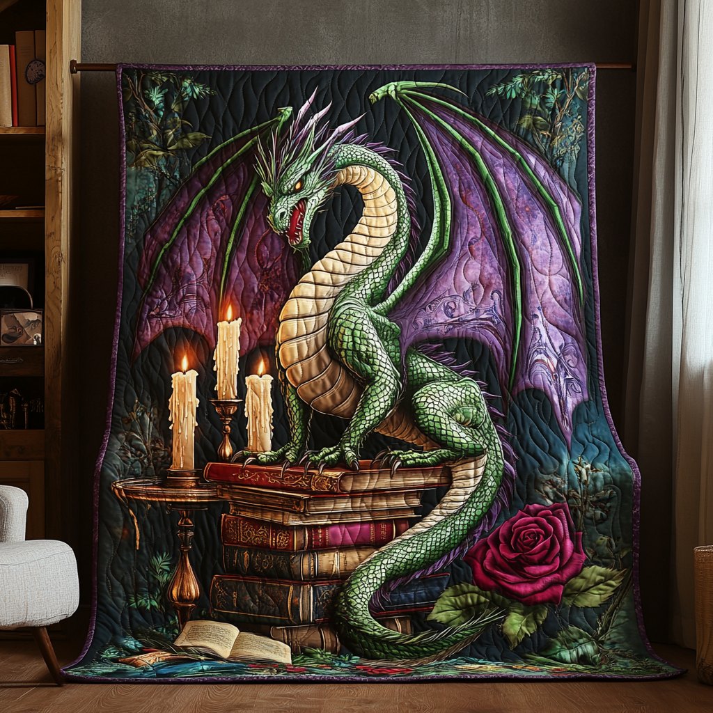 Obsidian Wing Quilted Blanket printed blanket