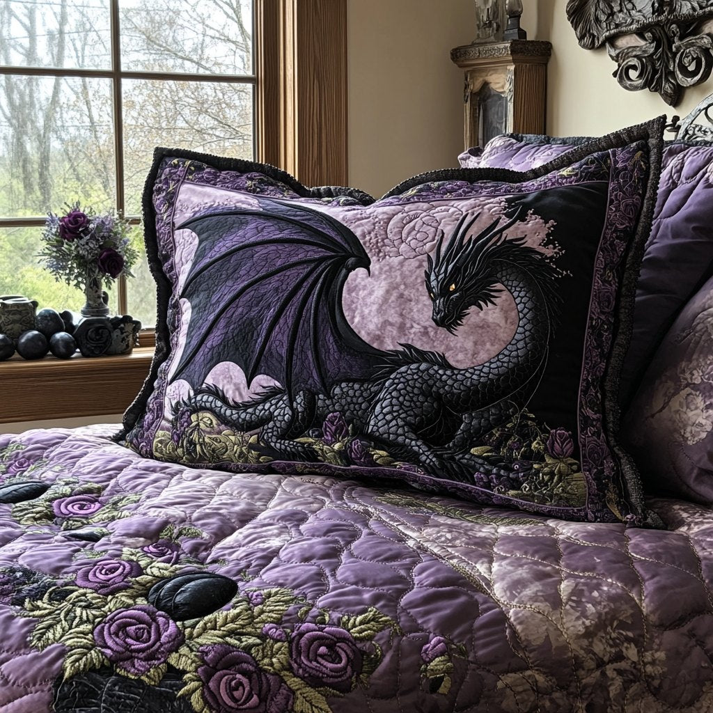 Obsidian Wyrm Quilted Bedding Cushion Cover printed cushion cover
