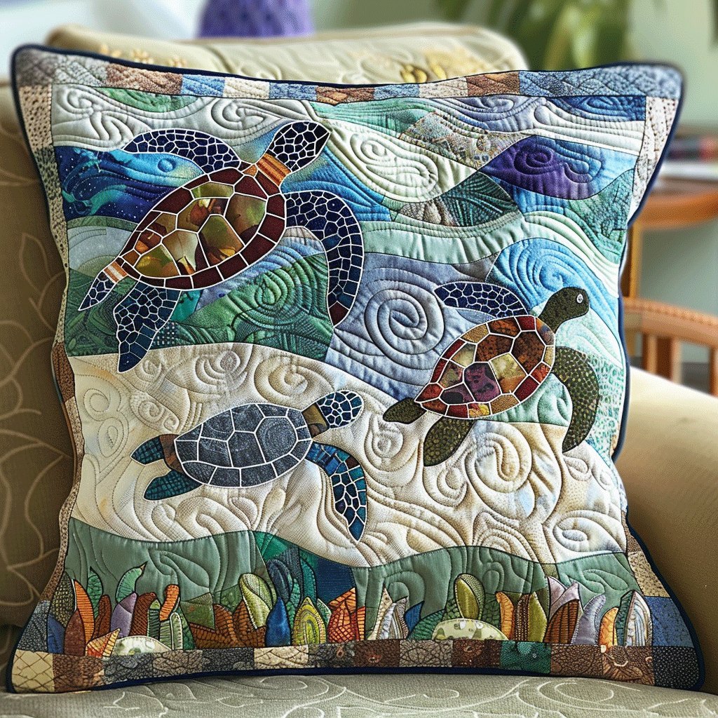 Ocean Dreams Quilted Cushion Cover printed cushion cover