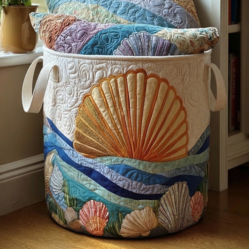 Ocean Escape Quilted Laundry Hamper printed laundry hamper