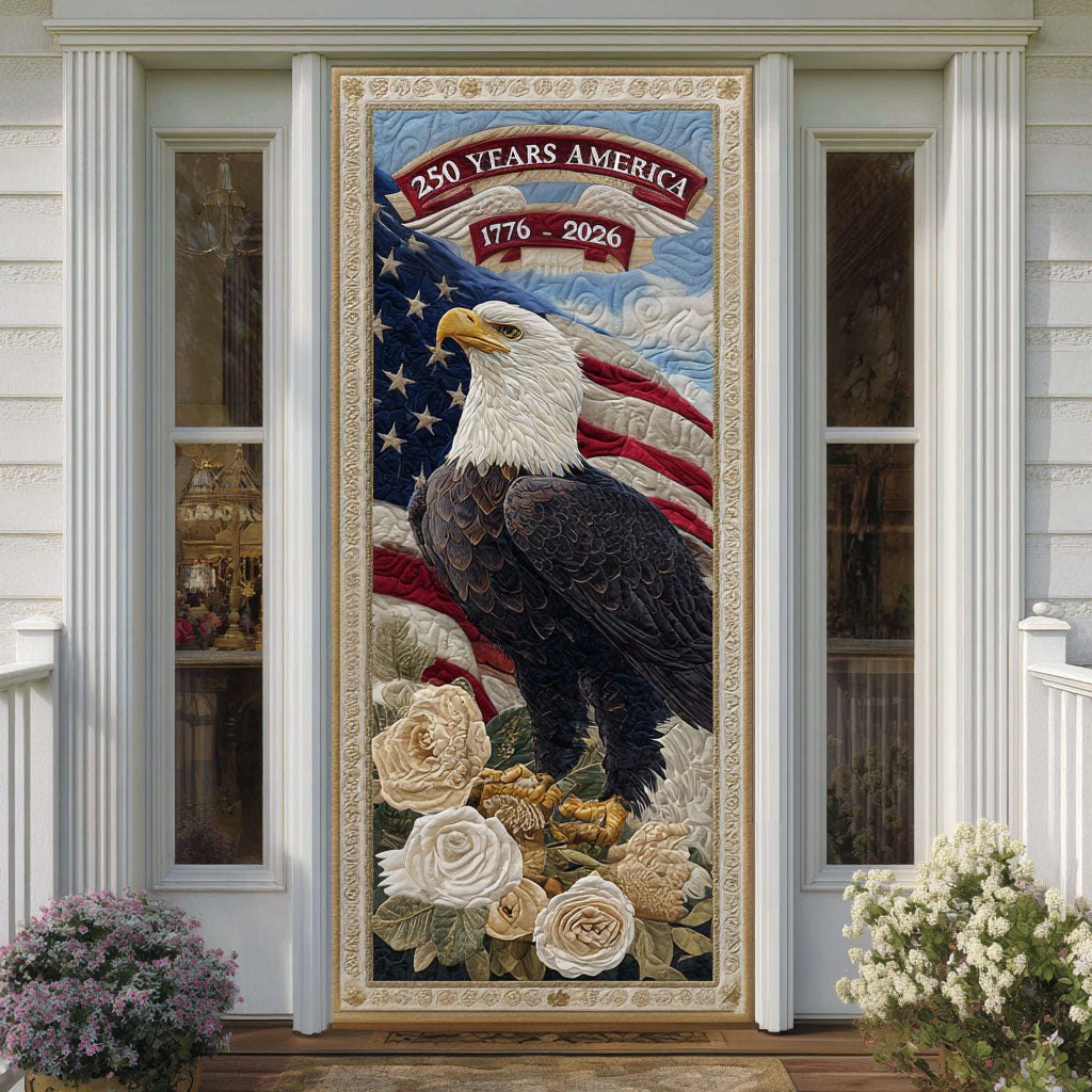 Old Glory Sunburst Quilted Door Curtain printed door curtain
