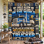 Old School Trucker Pride Quilted Blanket printed blanket