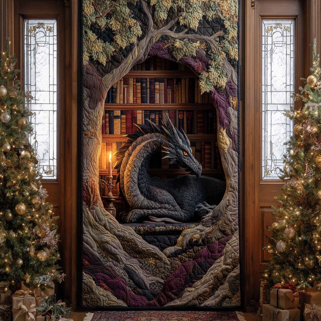 Onyx Sentinel Quilted Door Curtain printed door curtain