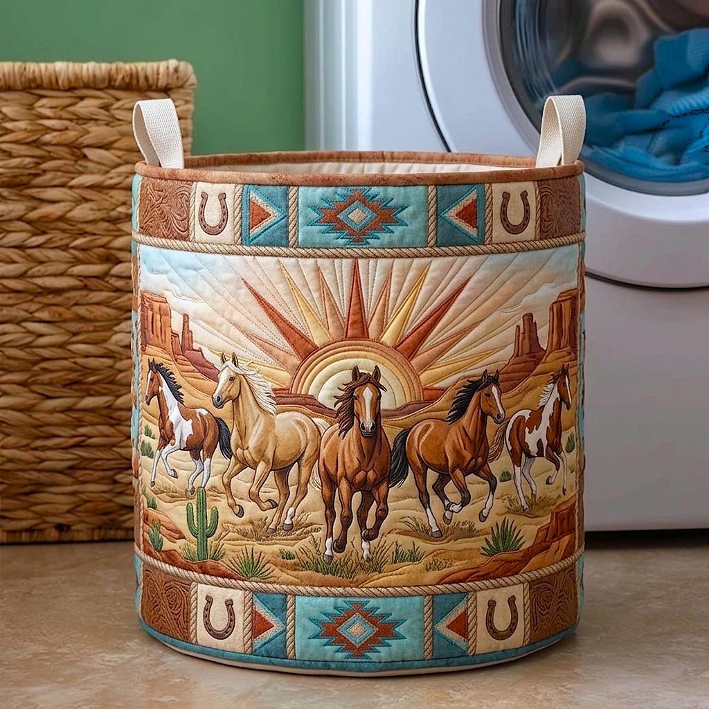 Open Range Quilted Laundry Hamper printed laundry hamper