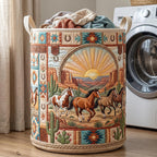 Open Range Quilted Laundry Hamper printed laundry hamper
