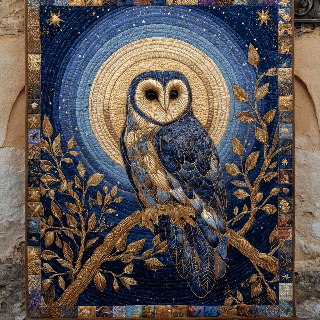 Owl Grace Quilted Blanket printed blanket
