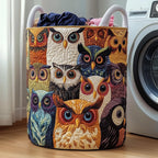 Owl Haven Quilted Laundry Hamper printed laundry hamper