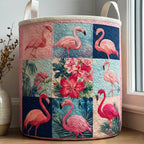 Palm and Petals Quilted Laundry Hamper printed laundry hamper