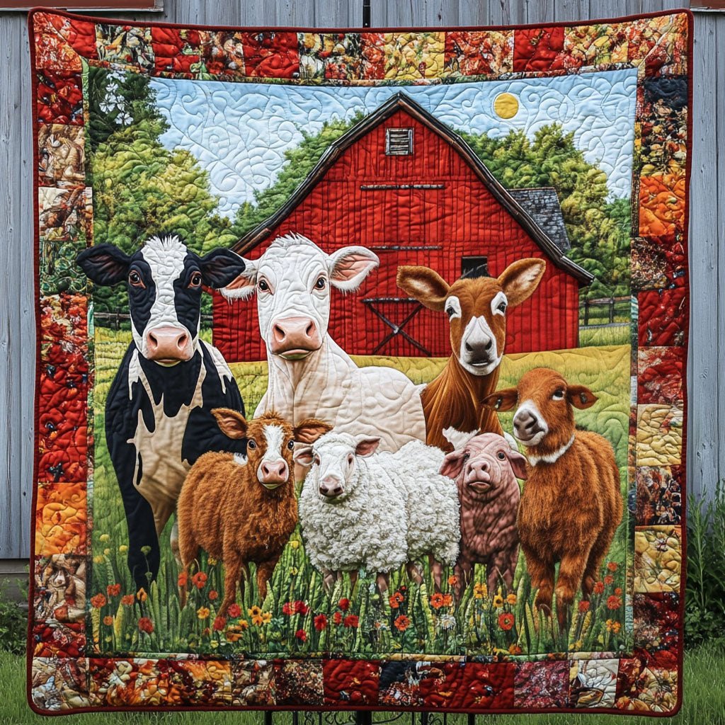 Pastoral Gathering Quilted Blanket printed blanket