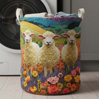 Pasture Sheep Quilted Laundry Hamper printed laundry hamper