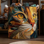 Patchwork Cat Quilted Laundry Hamper printed laundry hamper