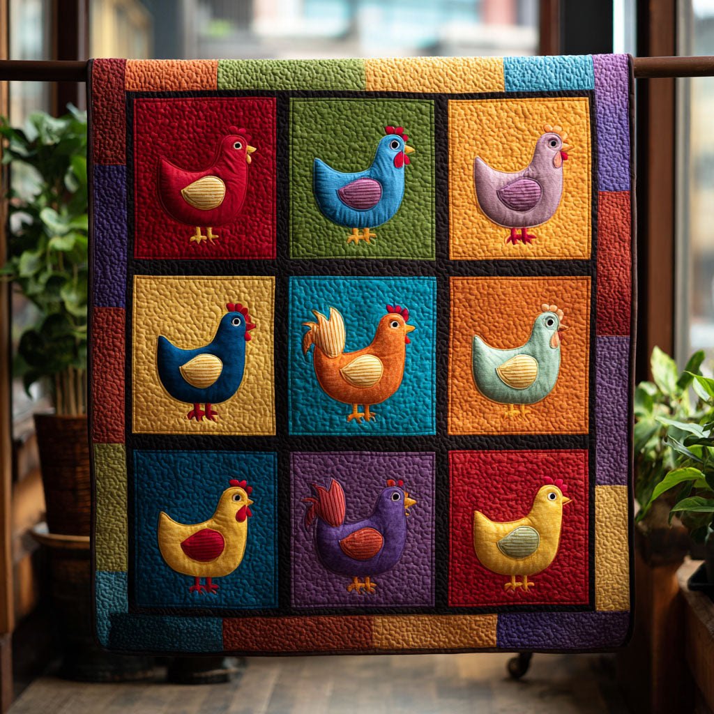Patchwork Flock Quilted Blanket printed blanket