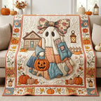 Patchwork Ghost Garden Quilted Blanket printed blanket
