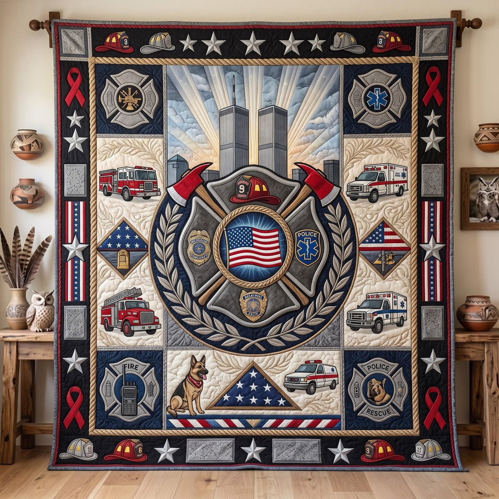 Patriot Day Quilted Blanket printed quilt blanket