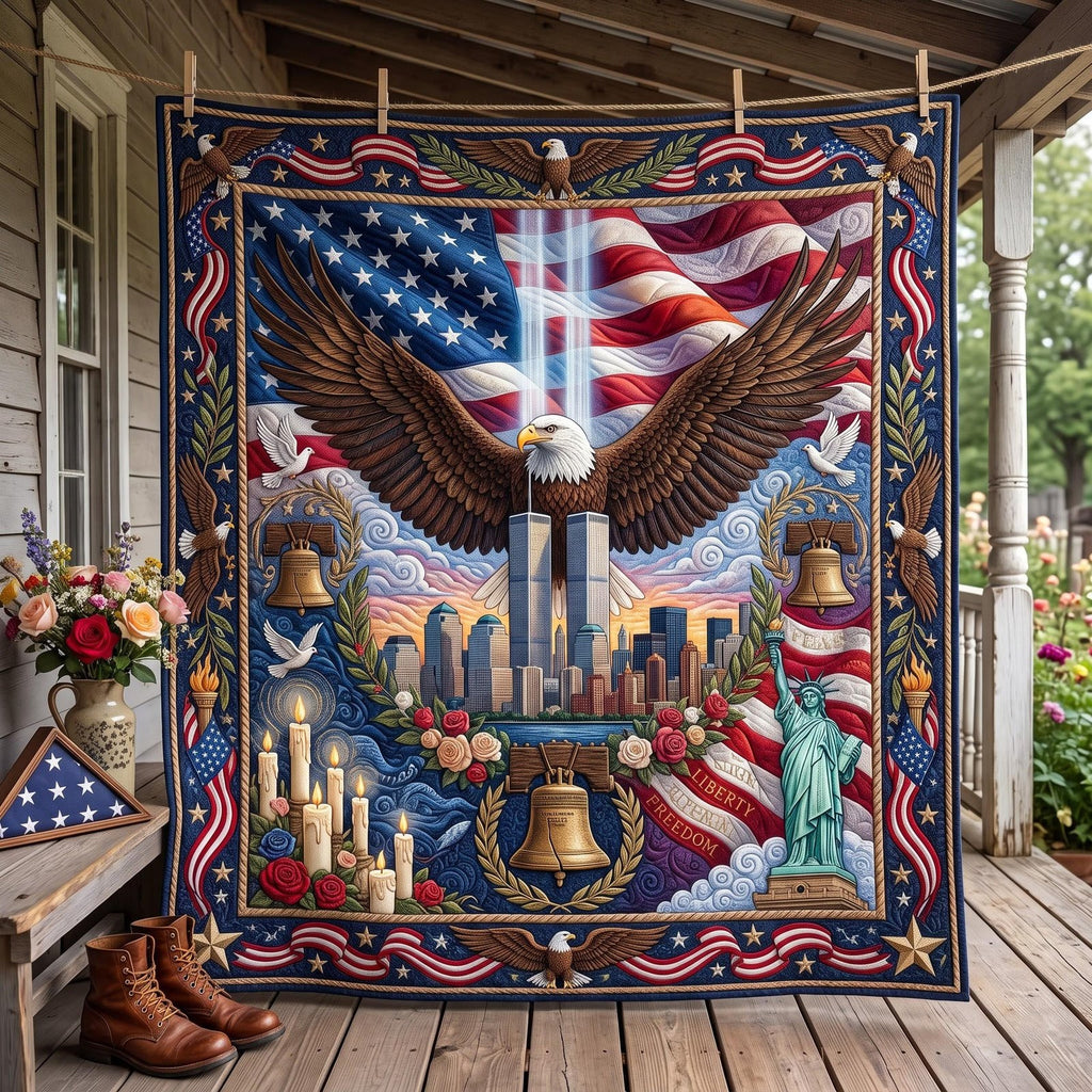 Patriot Day Quilted Blanket printed quilt blanket