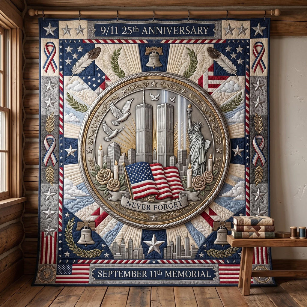 Patriot Day Quilted Blanket printed quilt blanket