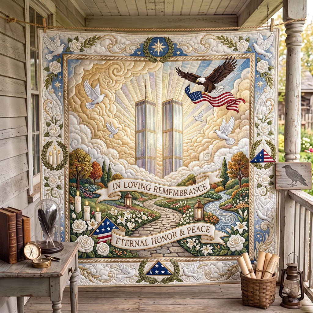 Patriot Day Quilted Blanket printed quilt blanket