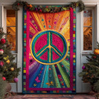 Peace Bloom Quilted Door Curtain printed door curtain
