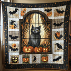 Peeking Cat Quilted Blanket printed blanket