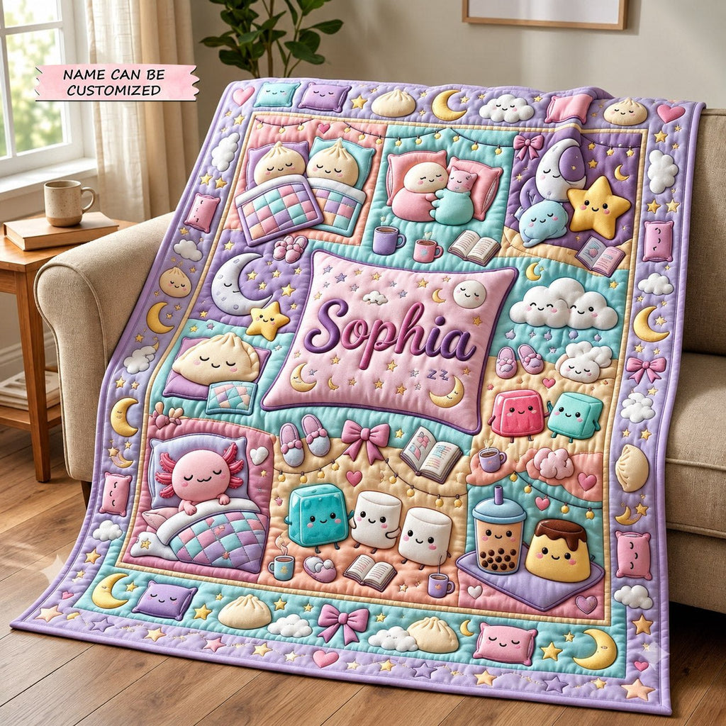 Personalized Squishy Quilted Blanket QTCUZ printed blanket